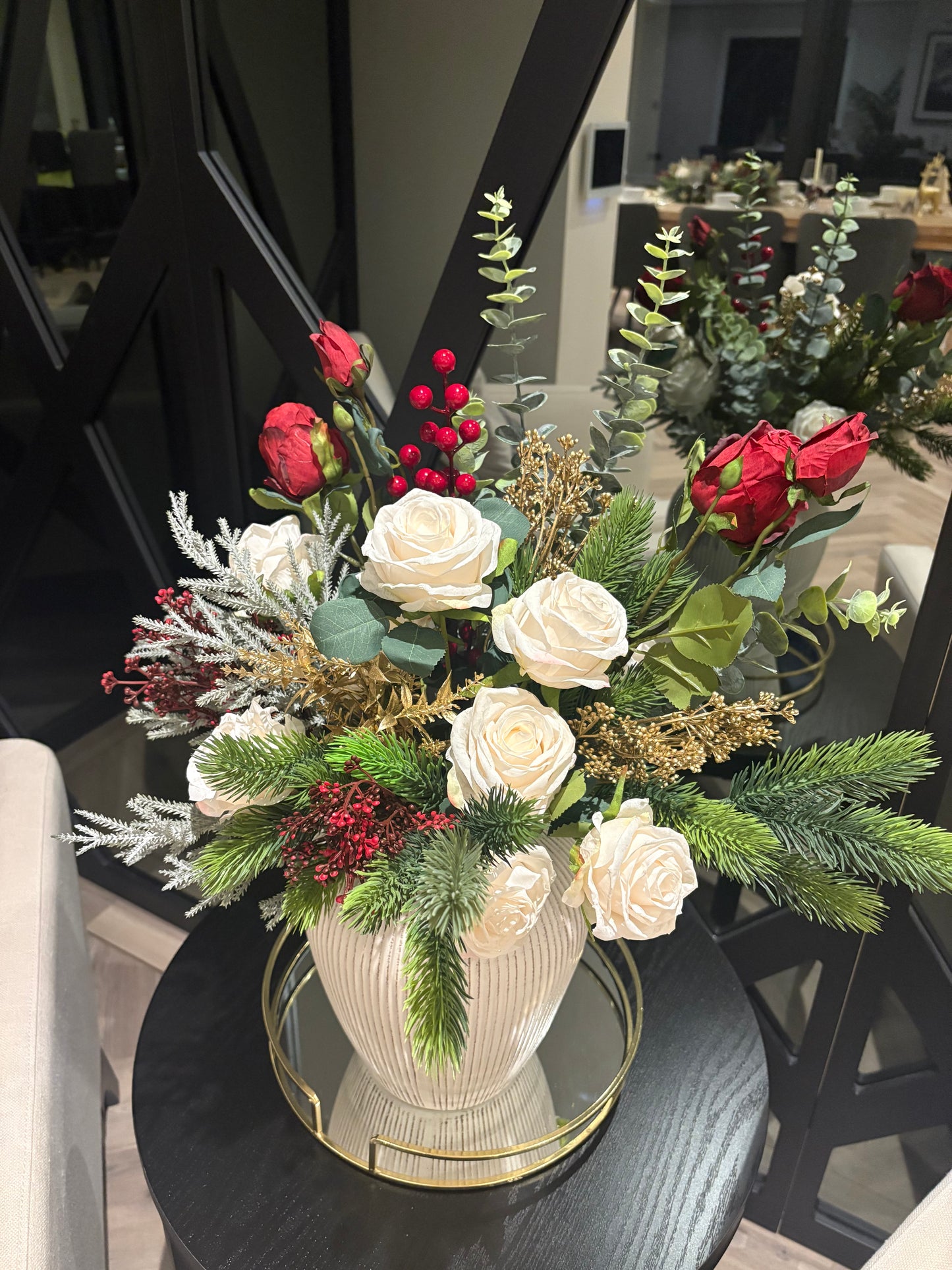 Deluxe Christmas Vase and Flowers