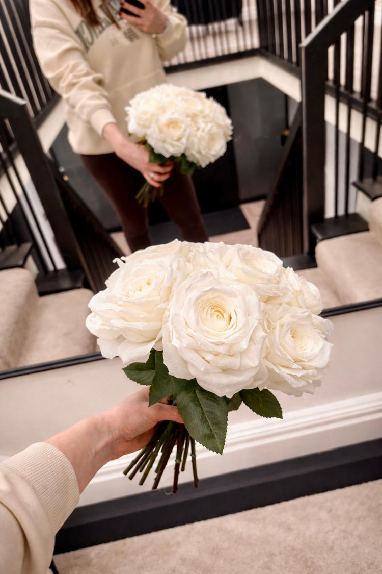 White rose bridal bouquet