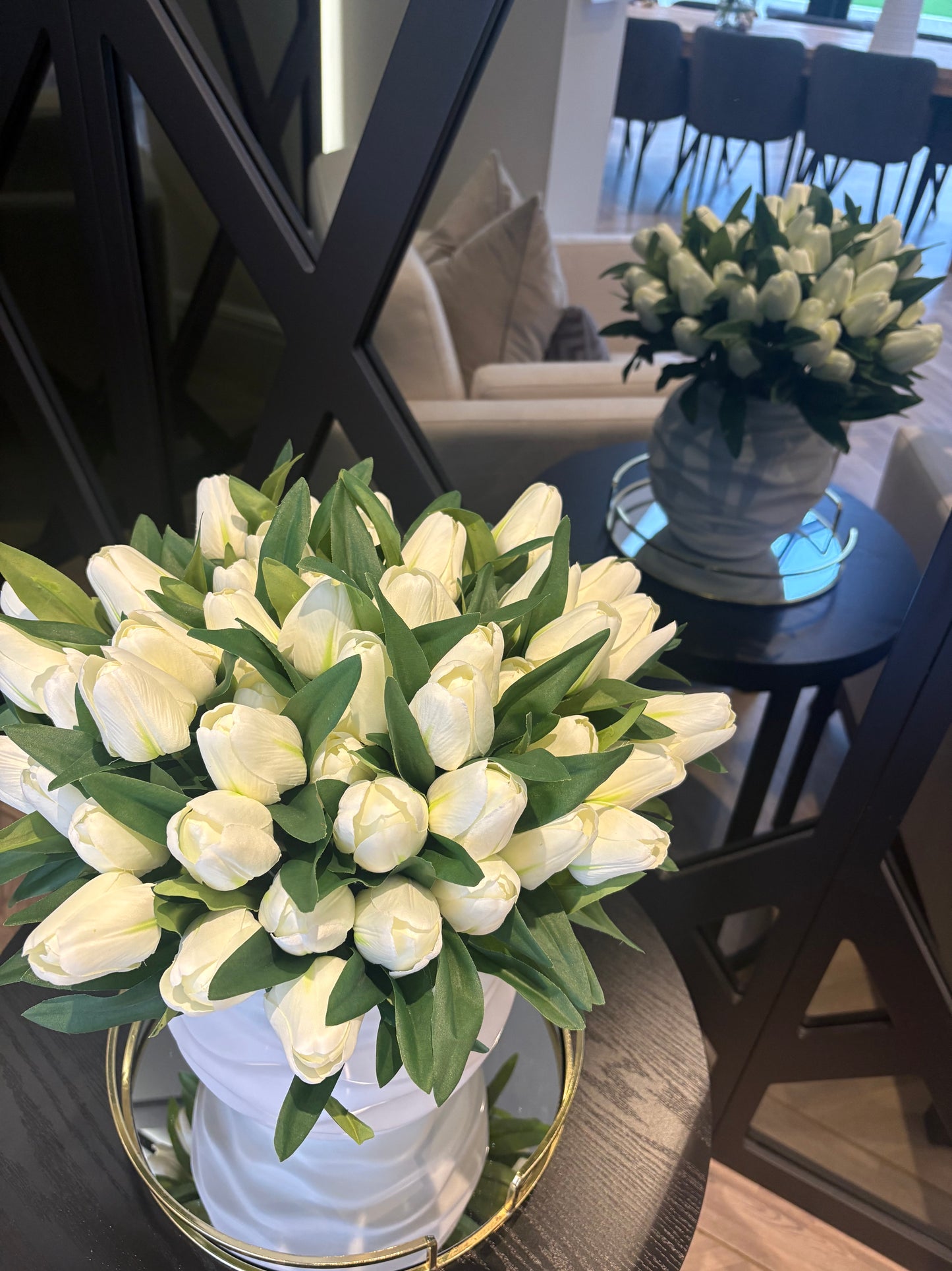 Tulip arrangement and vase