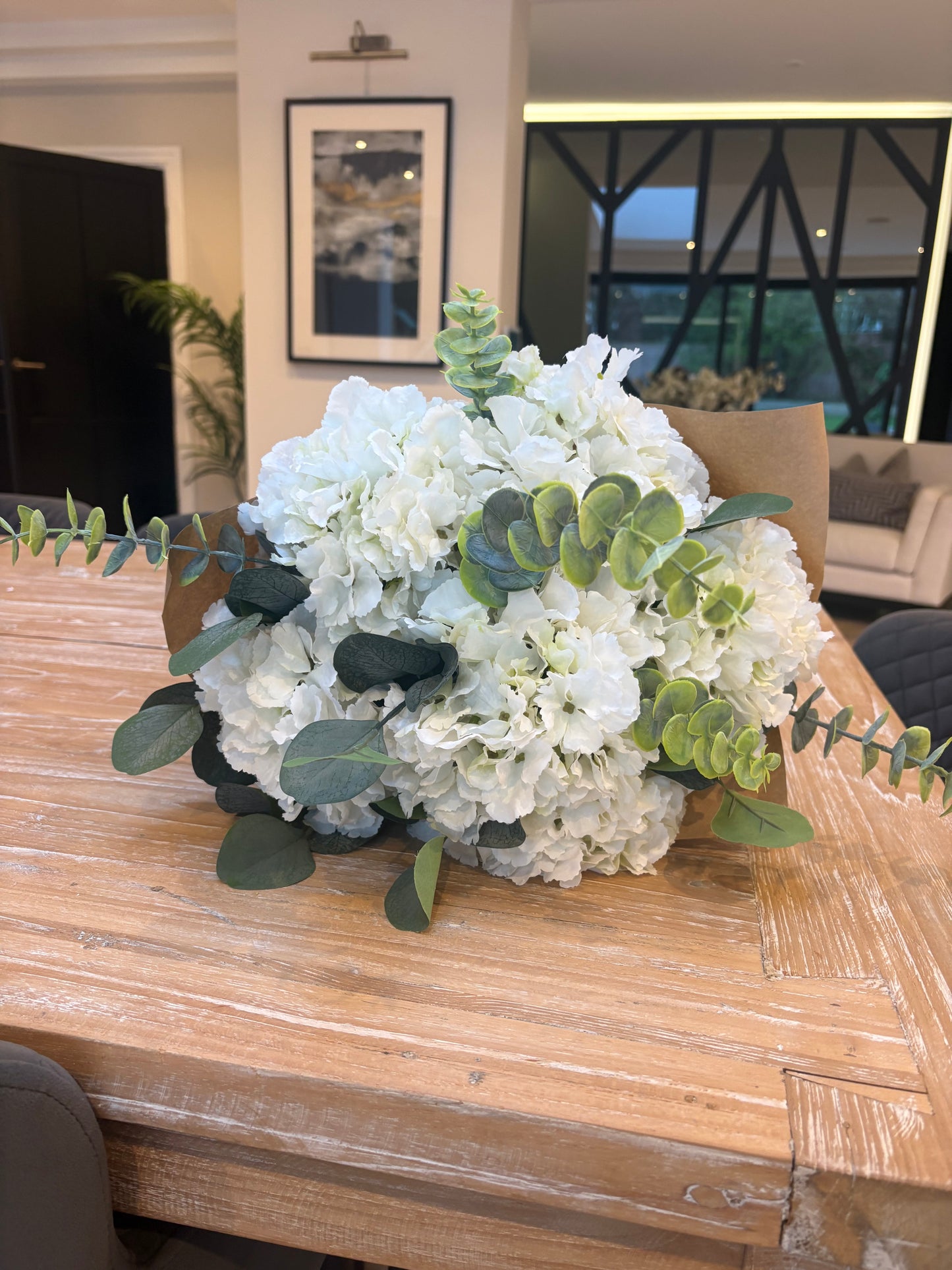 Hydrangea and Eucalyptus bouquet