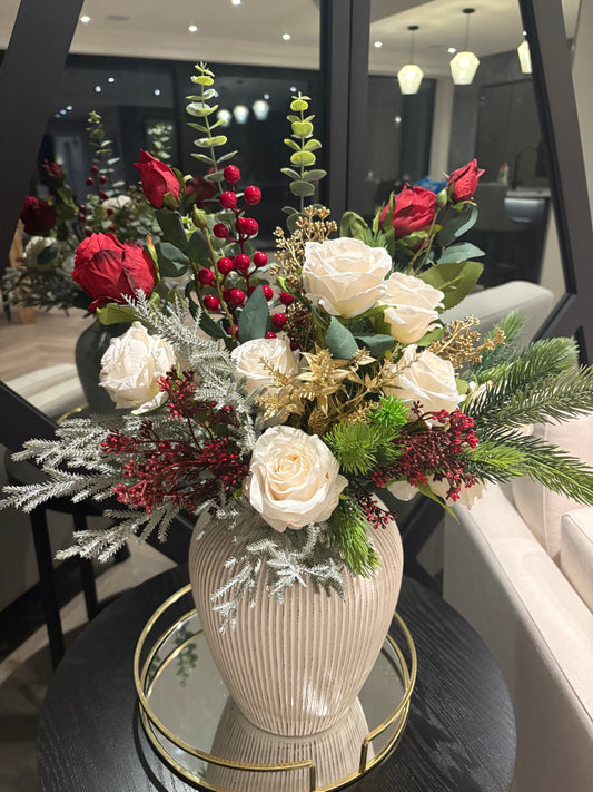 Deluxe Christmas Vase and Flowers