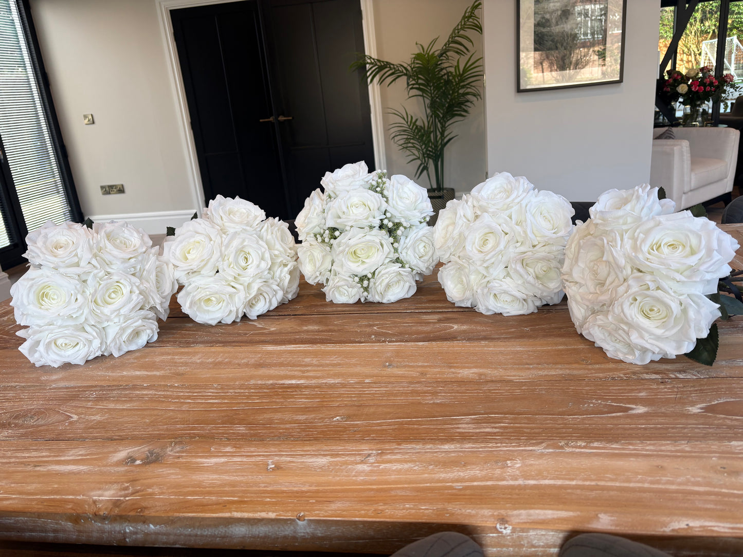 White rose and gypsophila Bridal Bouquet