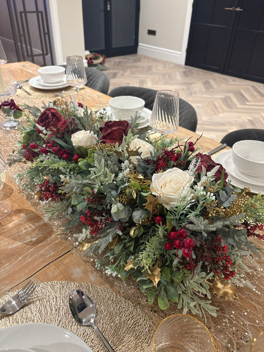 Red and Gold table centrepiece