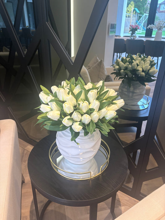 Tulip arrangement and vase