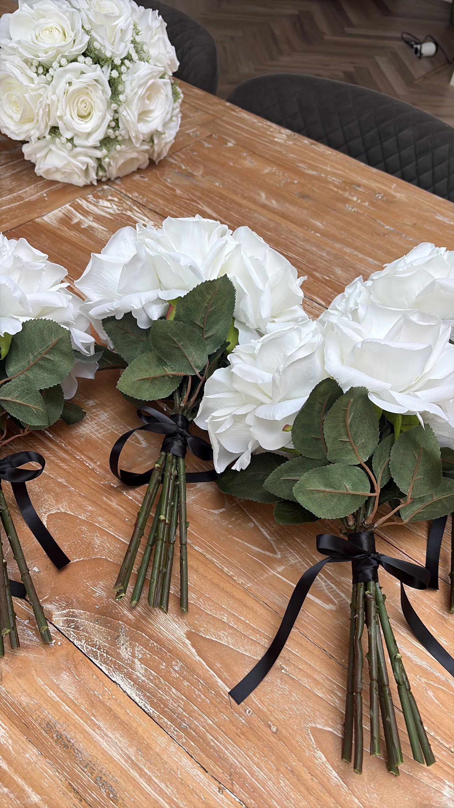 White Rose Bridesmaid Bouquet