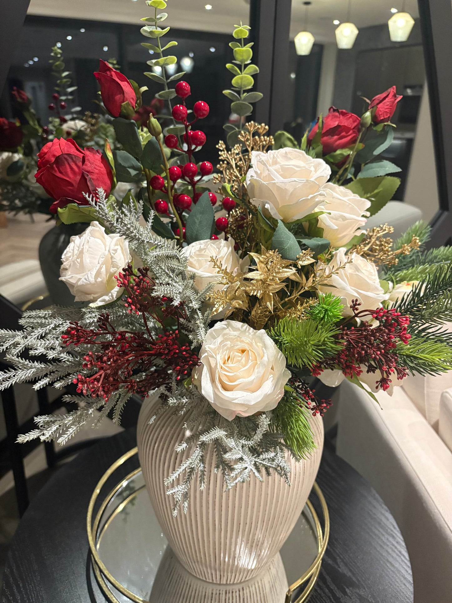 Deluxe Christmas Vase and Flowers
